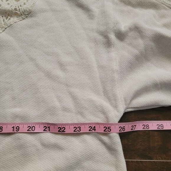 Free People Belle Sweatshirt Womens S Boho Chic Lace Contemporary Whimsical - Picture 7 of 8